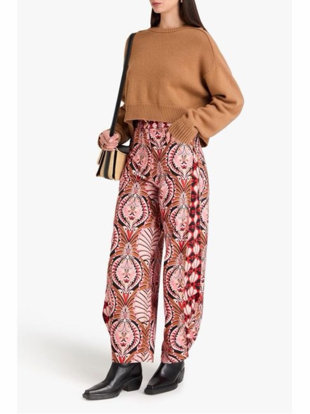 EUC Farm Rio Wide-Leg Printed Palazzo Pants in Multi Pink Sz 28